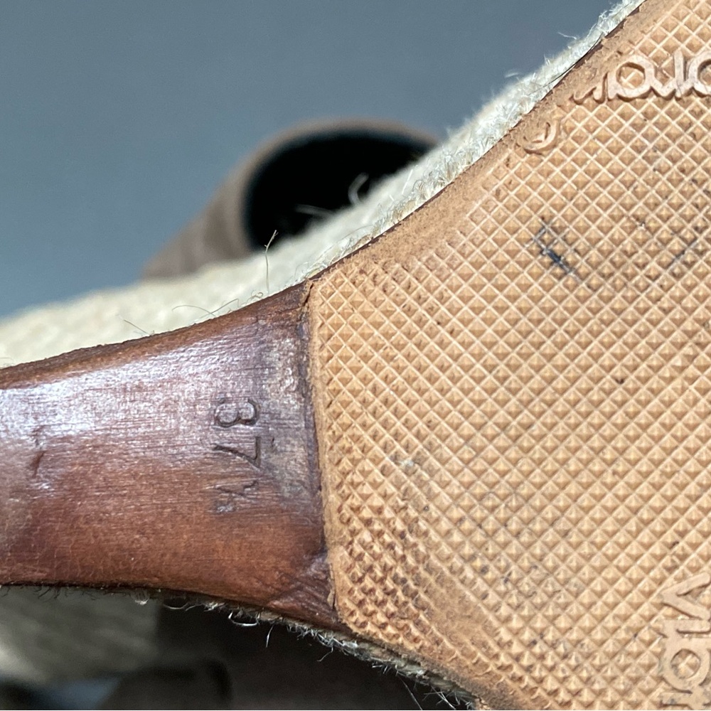 Burberry Catsbrook Brown Suede Espadrille Wedge 38 1/2 - Picture 14 of 17